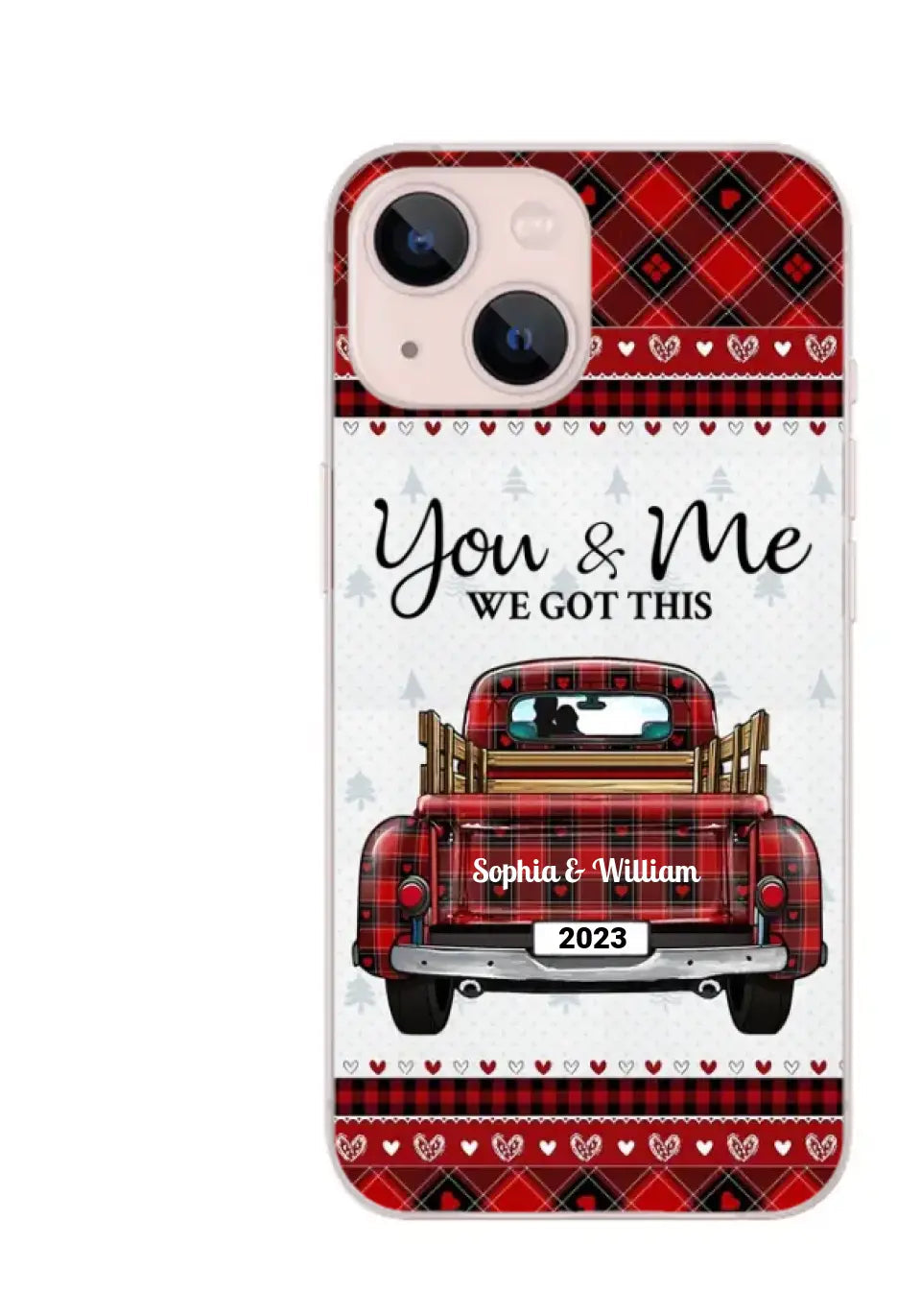 Plaid Truck, You & Me We Got This Personalized iPhone Case - clear case
