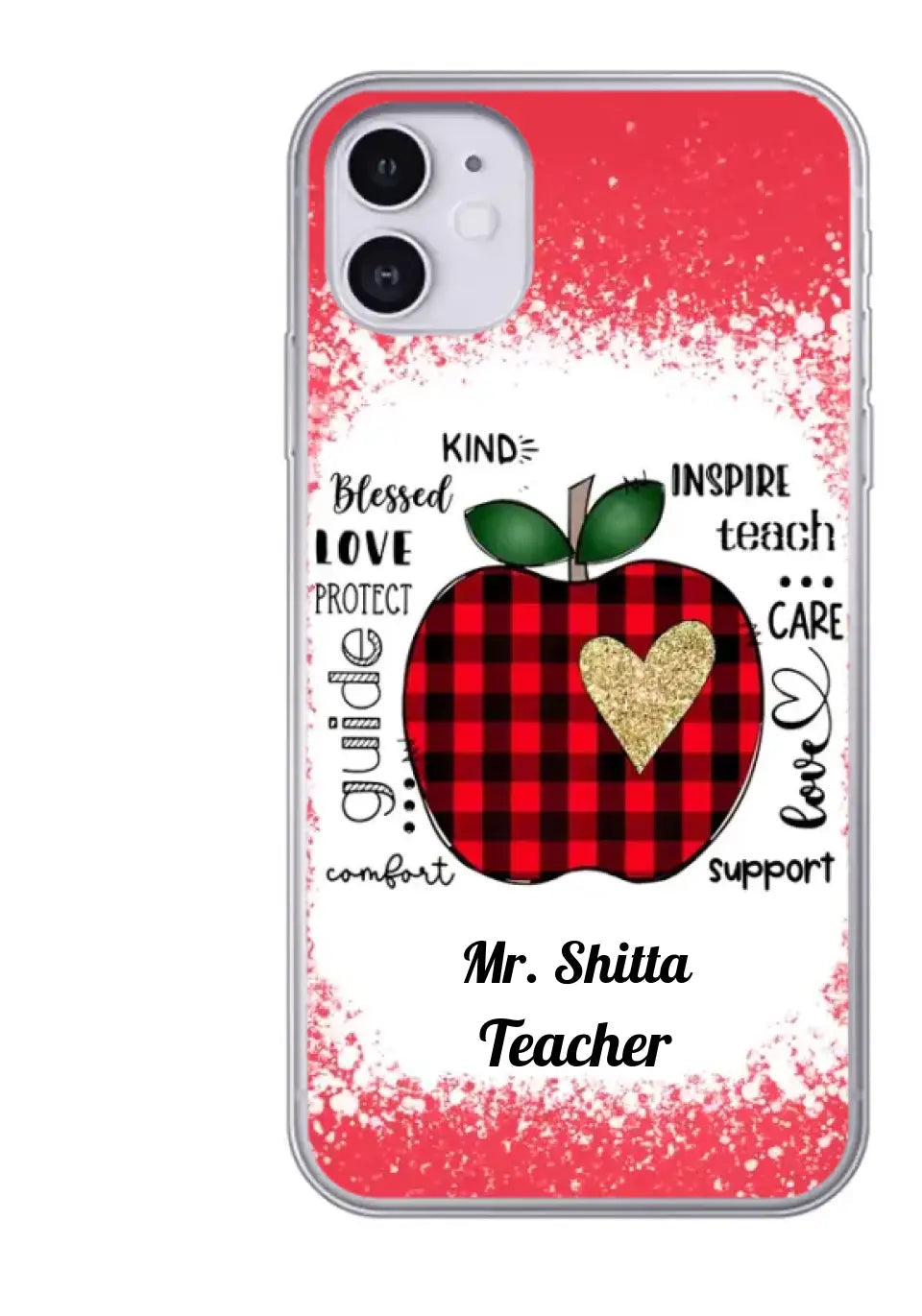 Apple Teacher, Personalized iPhone case Perfect Teacher's Day Gift - clear case