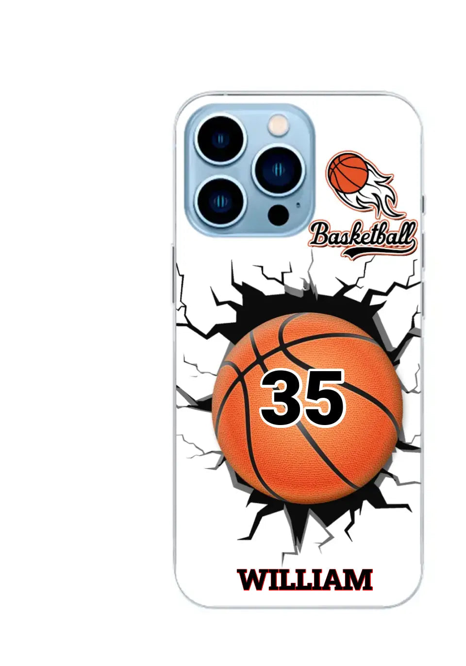 Crack Basketball, Personalized iPhone Case - Clear Case