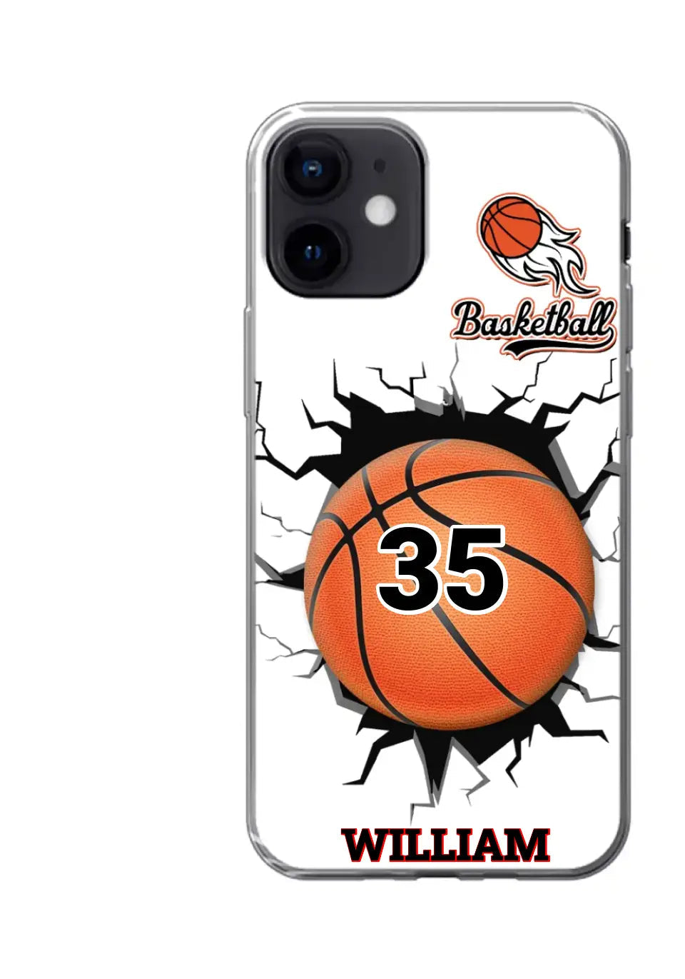 Crack Basketball, Personalized iPhone Case - Clear Case